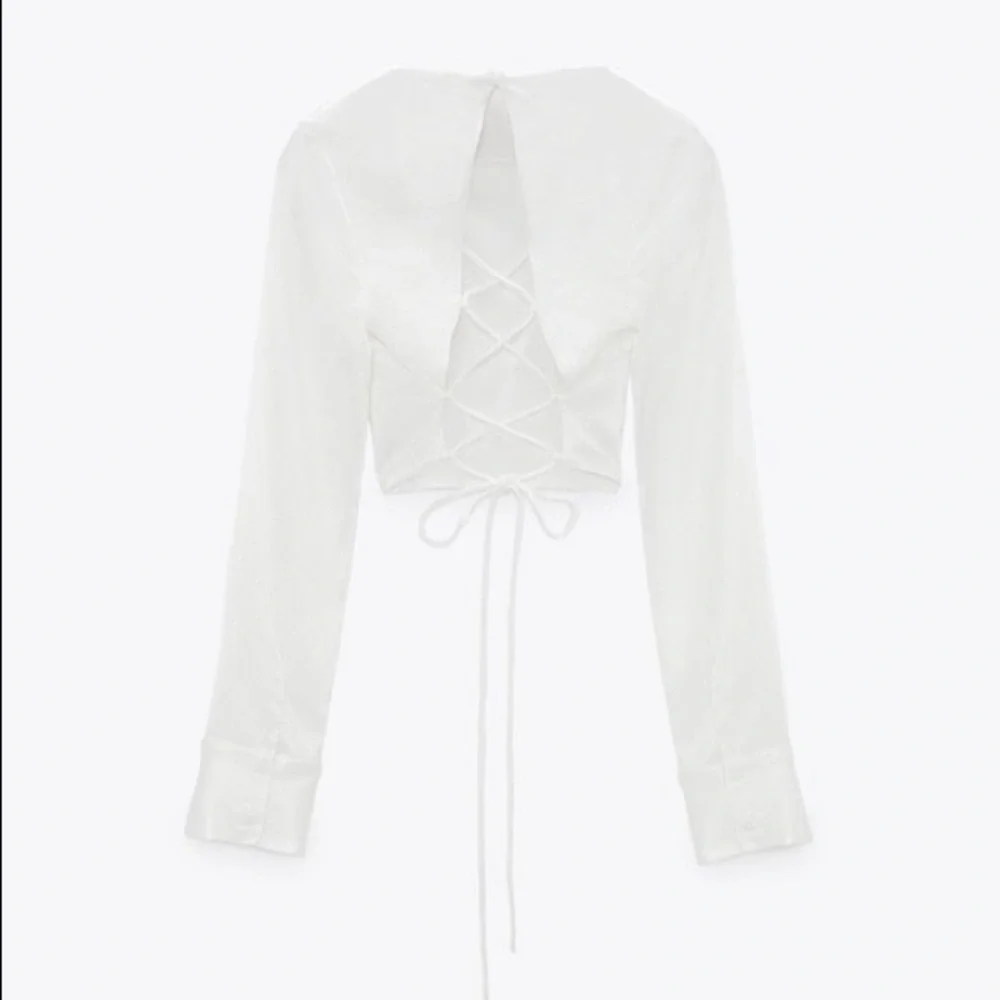 ZARA White Satin Backless Blouse - Picture 3 of 6